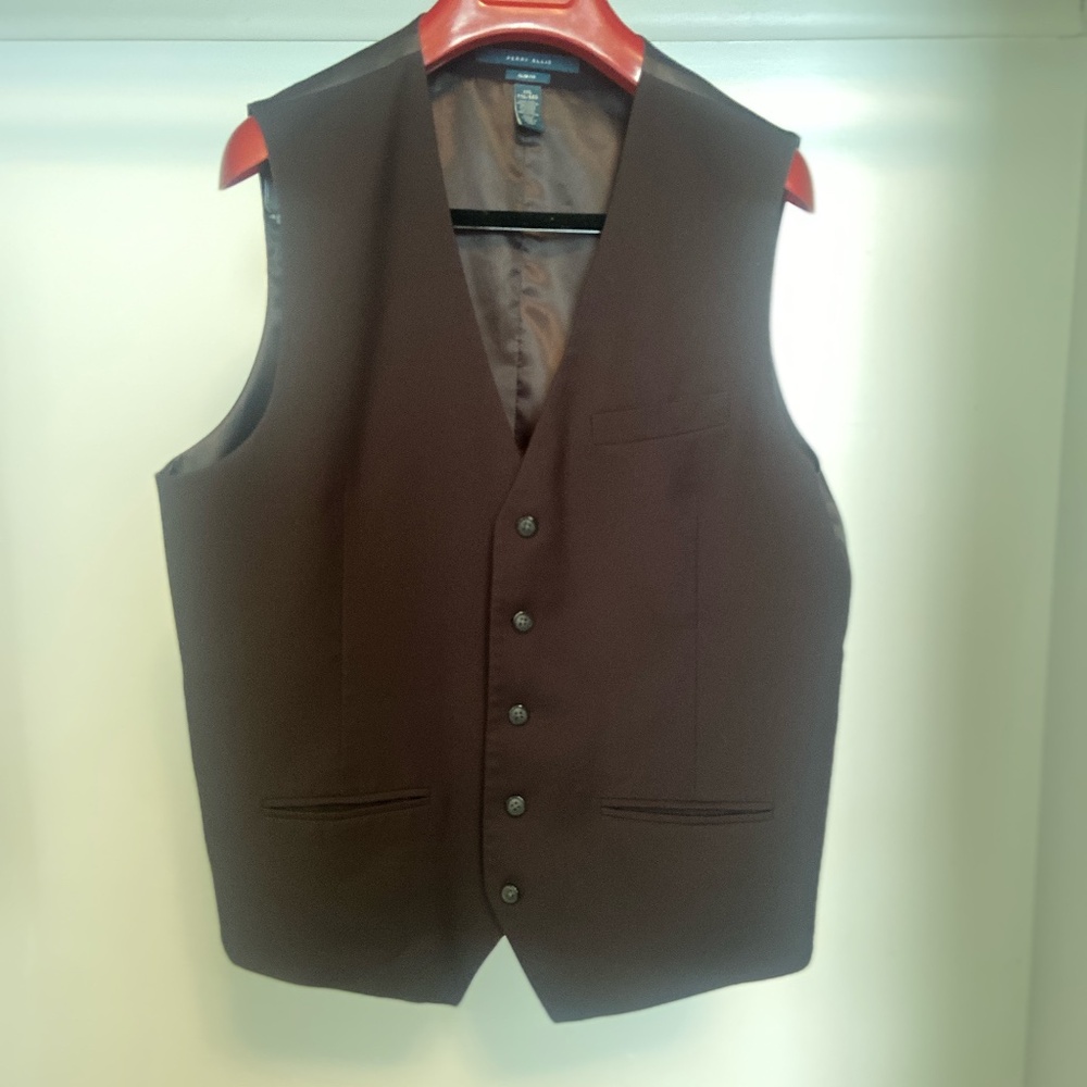 Men's formal dress vest, Black, Perry Ellis, XXL Slim